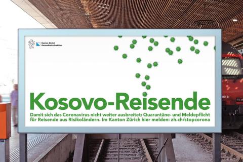 Quarantäne Kampagne Amerika-Reisende», «Serbien-Reisende» oder «Kosovo-Reisende» 